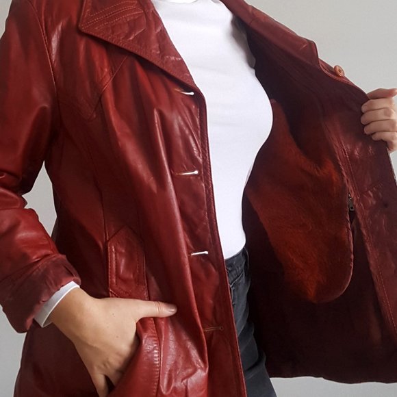 1990’s Leather Jacket with Fuzzy Zip-In Vest